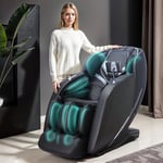 GLOBAL RELAX | Samsara Fauteuil de Massage 3D | Noir | 9 Types de Massage | Thermothérapie | Gravité Zéro | Thermothérapie | Repose-pieds Extensible | Écran Tactile | Chargeur USB | Son 3D Digital