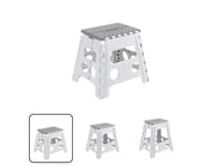 ARREGUI TB-032-GB Tabouret Pliant | Marchepied pour Adultes et Enfants | Escabeau Pliant | Tabouret marchepied Enfant | Tabouret pour la Cuisine, Salle de Bain, Camping | 32 cm Hauteur | White & Grey