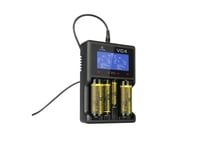 Xtar Vc4sl Batteriladdare För Li-Ion / Ni-Mh / Ni-Cd 18650 Cylindriska Batterier