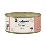 Applaws Natural Senior Wet Cat Food,Tuna with Salmon in a Soft Mousse Jelly 70g Tin (Pack of 24 x 70g Tins)