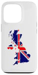 Coque pour iPhone 13 Pro Drapeau carte du Royaume-Uni