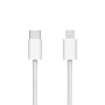 Linocell Flätad USB-C- till Lightning-kabel Vit 1 m