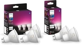 Philips Hue White & Color Ambiance GU10 LED spotlights 5-Pack (350 lm), dimmable LED Lamps for The Hue Lighting System with 16 Million Colours, Smart Light Control via Voice and app