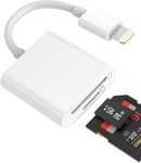 Lecteur de Carte SD Micro SD 2 en 1 Adaptateur Lightning Jack Card Lecteur Clé Télécharger Photos Accessoires pour Apple Iphone 14 13 12 11 Pro Max 7 8 Plus X SE XS XR pour iPad Air Tablet