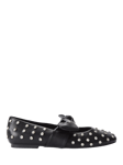 KG Kurt Geiger Master Bow Strap Studded Ballet Pumps, Black