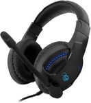 Casque Gaming avec Microphone Flexible, Prise Jack 3,5 mm, lumières LED avec USB, Compatible avec PS4, PS5, PC, Switch, Xbox Series. Noir