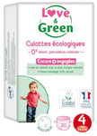 Love & Green - Couches Culottes Saines et Ecologiques Taille 4 (8-15 kg) Pack 1 Mois (80 Culottes) - Absorbante, anti-fuites et sans ingrédients indésirables