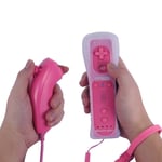 Rose Telecommande Avec Motion Plus + Nunchuck Compatible Nintendo Wii