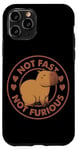 Coque pour iPhone 11 Pro Badge parodie du film Capybara avec inscription « Not Fast Not Furious »