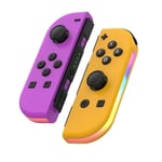 Handkontroll LED kompatibel med JoyCon Nintendo Switch Purple PURPLE/ORANGE