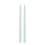 Uyuni Lighting - Taper Candles slim LED-kronelys 2,3x32 cm 2 stk dusty green