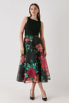 Debut London Floral Printed Two In One Dress