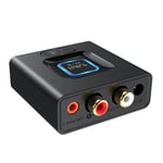 1Mii ML201 Recepteur Bluetooth 5.1, Adaptateur Bluetooth RCA 3.5mm Jack AUX, SBC AAC Recepteur pour Accueil Système Stéréo, Mode Basse, Taille Mini, Batterie Intégrée