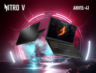 Acer Nitro V ANV15-41-R5AY, Ordinateur Portable Gaming 15,6'' Full HD IPS 144 Hz, PC Portable Gamer (AMD Ryzen 5 7535HS, NVIDIA GeForce RTX 4050, RAM 16 Go, 512 Go SSD) - PC Gaming Noir