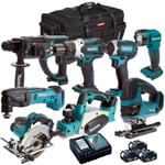 Makita 18V LXT 8 Piece Combo Tool Kit 3 x 5Ah Battery Charger & Bag MAKDEAL-53M