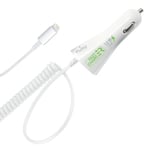 UTGÅTT Puro Apple Fast Car Charger Lightning Cable 2.4a - Vit