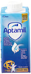 Aptamil 3 Toddler Baby Milk Ready to Use Liquid Formula, 1-3 Years, 200ml (Pack of 15),package may vary