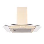 SIA CGH60CR 60cm Cream Curved Glass Chimney Cooker Hood Kitchen Extractor Fan