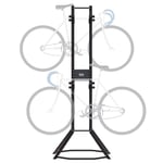 VEVOR Support de rangement pour 4 vélos, support de vélo vertical mural à gravité autonome réglable, capacité de charge 117,93 kg acier robuste et facile à assembler, pour garage, salon, hangar, noir