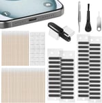 Kit Poussière de Téléphone, 106 PCS Métal Bouchon Anti-Poussière avec Aiguille coincée, Tampons de Nettoyage et Pince à épiler Compatible pour Samsung/Huawei/Google Pixel/Phone 15 à Port Type C