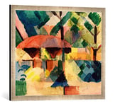 kunst für alle 'Encadré Image de August Macke Entrée de Jardin Impression d'art dans Le Cadre de Haute qualité Photos Fait Main, 70 x 50 cm, Argent Raya