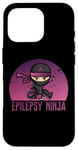 Coque pour iPhone 16 Pro Epilepsy Ninja Support de sensibilisation à l'épilepsie avec ruban violet