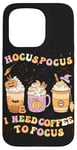 iPhone 15 Pro Halloween Groovy Hocus Pocus I Need Coffee To Focus Case