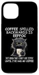 iPhone 13 Coffee Spelled Backwards is Eeffoc Sign,Funny Cat Coffee Mug Case