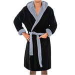 Hommes Maison Chemise De Nuit Hiver Chaud Épais Allongé en Peluche Châle Peignoir Maison Vêtements À Manches Longues Grande Taille Ceinture Robe Manteau XXXL BK Livraison Gratuite