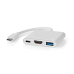 USB Multi-Port Adapter | USB 3.2 Gen 1 | USB-C Hane | HDMI Utgång / USB-A Hona / USB-C Hona | 5 Gbps | 0.10 m | Rund | Nickel