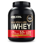 Optimum Nutrition Gold Standard 100% Whey Muscle Building and Recovery Protein Powder with Naturally Occurring Glutamine and BCAA Amino Acids, Salted Caramel Flavour, 76 Servings, 2.28 kg