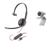 Poly Studio P5 - nettkamera - med Poly Blackwire 3210 Headset