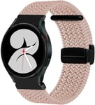 MATCHEASY Nylon Strap Compatible with Samsung Galaxy Watch 6/4 Classic 43 47mm/42 46mm, Galaxy Watch 4/5/6/7 40 44mm/5 pro 45mm, Adjustable Elastic Samsung Galaxy Watch Straps for Women/Men 2 Pack.