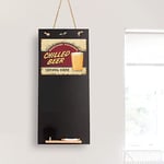 Chalkboards UK – Tableau Noir de Cuisine avec Corde, Plateau et Craie, « Chilled Beer », Gamme Booths Design, Bois, 60 x 26,5 x 1 cm