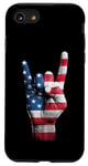 iPhone SE (2020) / 7 / 8 American Flag as Rock Hand Symbol Patriotic Design giftideas Case