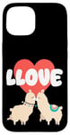 Coque pour iPhone 15 LLove Funny Llama Valentine Jeu de mots pour couples amoureux de lama