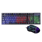 Gaming Keyboard and Mouse Set Rainbow LED Illuminated USB For PC Laptop PS4 Xbox