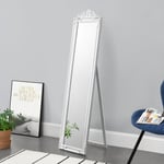 [en.casa] - Miroir baroque du sol pour le salon de la salle Inclinable Entrée diverses couleurs Couleur : Blanc