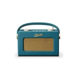 Roberts Radio Revival Uno BT - Radio Portable compacte avec Dab-FM, Bluetooth, Design Vintage, Streaming, entrée auxiliaire, Sortie Casque, alarmes, Garantie 2 Ans - Bleu Sarcelle