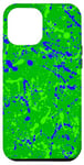 Coque pour iPhone 12 Pro Max Bleu + éclaboussures de peinture vert anis