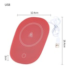 (punainen)Usb-kupinlämmitin Muki lämpimämpi kuppilämmitysalustanko 55°c Termostaattinen lämmitystyyny kahvimaito-teetä varten Automaattinen virrankatkaisu lahja ystäville - Sähköinen teenkeitin/teekeitin -