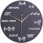 1 pièce Creative Math Blackboard Pop Quiz Horloge Murale pour Salle De Classe Bureau À Domicile Décoration Cadeau sans Batterie (Style 3) Horloge Murale