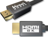 Câble Hdmi 2.1 8K - 1 Mètre 48 Gbps - 10K / 8K@60Hz / 4K@120Hz - Hdr10+ / Earc Arc/Vrr/Hdcp/Cec - Highspeed Ethernet - Ps5 Et Xbox Series X Ready - Gaine En Nylon - Basic Series - 1M