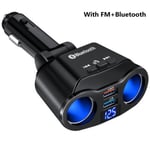 Autolaturi Bluetooth FM-lähettimet Tupakansytytin Dual USB QC 3.0 Splitter Pikalataus 12V automaattinen handsfree-puhelupistorasia