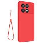 Avizar Case for Xiaomi Poco X6 Pro, Semi-rigid Matte Wrist Strap, Red