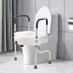 Gojoy - Rehausseur de siège de toilette et cadre de sécurité pour personnes âgées, antibactérien avec accoudoirs, ascenseur 110 mm, capacité de