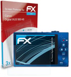 atFoliX 3x Protecteur d'écran pour Canon Digital IXUS 500 HS clair