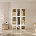 Armoire, penderie, casier, avec porte transparente, aucune installation requise, une tirette pour ouvrir, 69x50x170cm, blanc