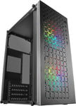 MC-CORE, BOÎTIER PC MICRO-ATX ULTRA-COMPACT, METAL-MESH AVANT DESIGN, 2X 120MM VENTILATEURS FRGB, BOÎTIER GAMING AVEC FENÊTRE LATÉRALE INTÉGRALE, BOÎTIER PC MINI-ITX, USB 3.0, NOIR[KEY231018]