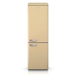 SWAN SR11020CNE Retro 70/30 Fridge Freezer with 4 Glass Shelves, 3 Freezer Drawers, Salad Crisper, Chrome Wine Rack, Energy Class E, Cream